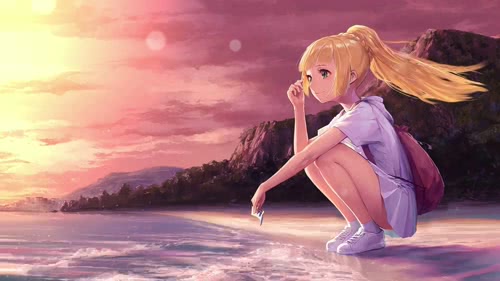 lillie beach time pokemon desktop wallpaper