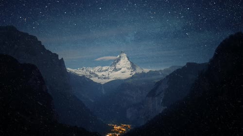 阿尔卑斯山夜景