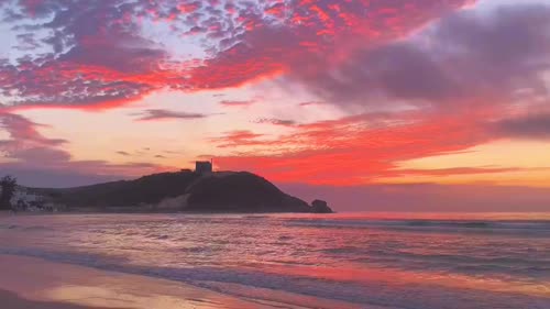 夕阳 沙滩