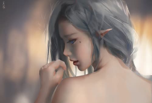 精灵👂，露背装，经典壁纸，转载别处的