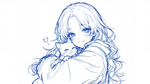 克莱因蓝线稿