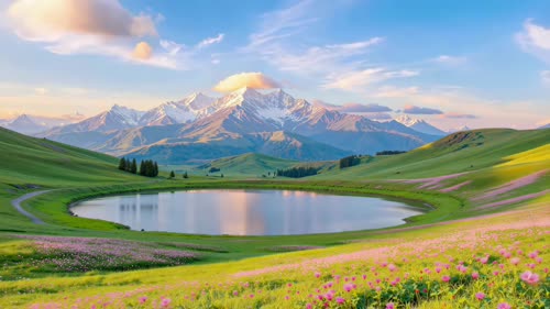 山湖美景