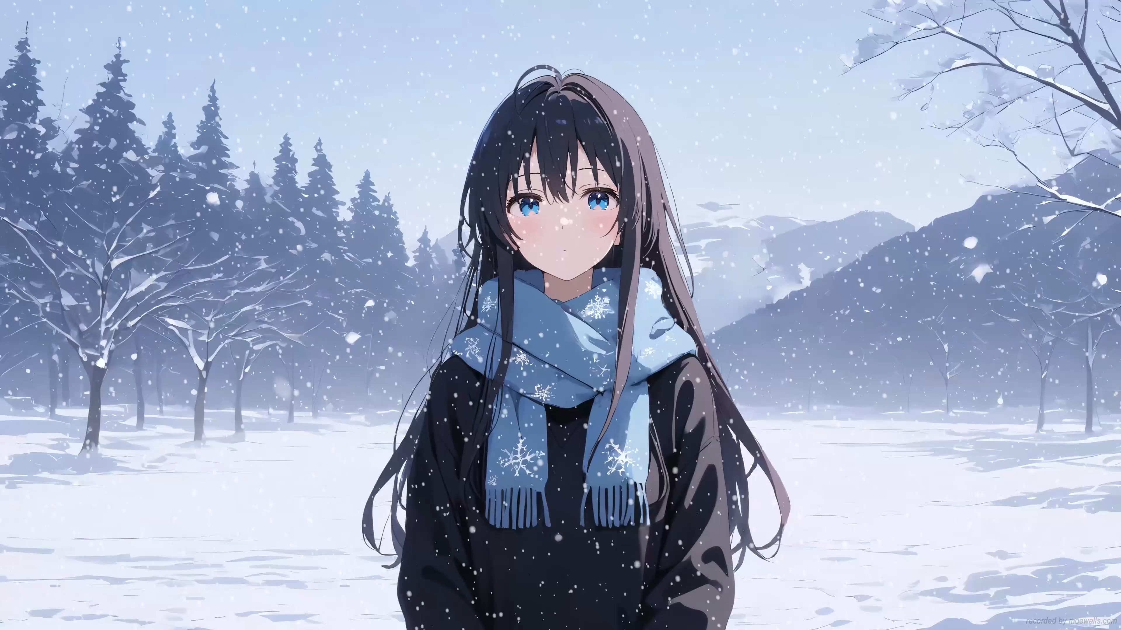 冬季下雪-动漫女孩-tt