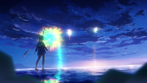 海滩烟花