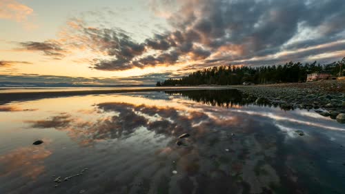4K light sea dawn landscape
