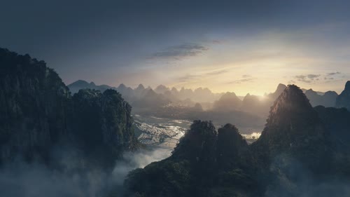 山峰自然景观