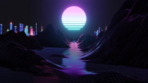 Moonlight Retro Wave 4K Live Wallpaper Xanh Share ♥
