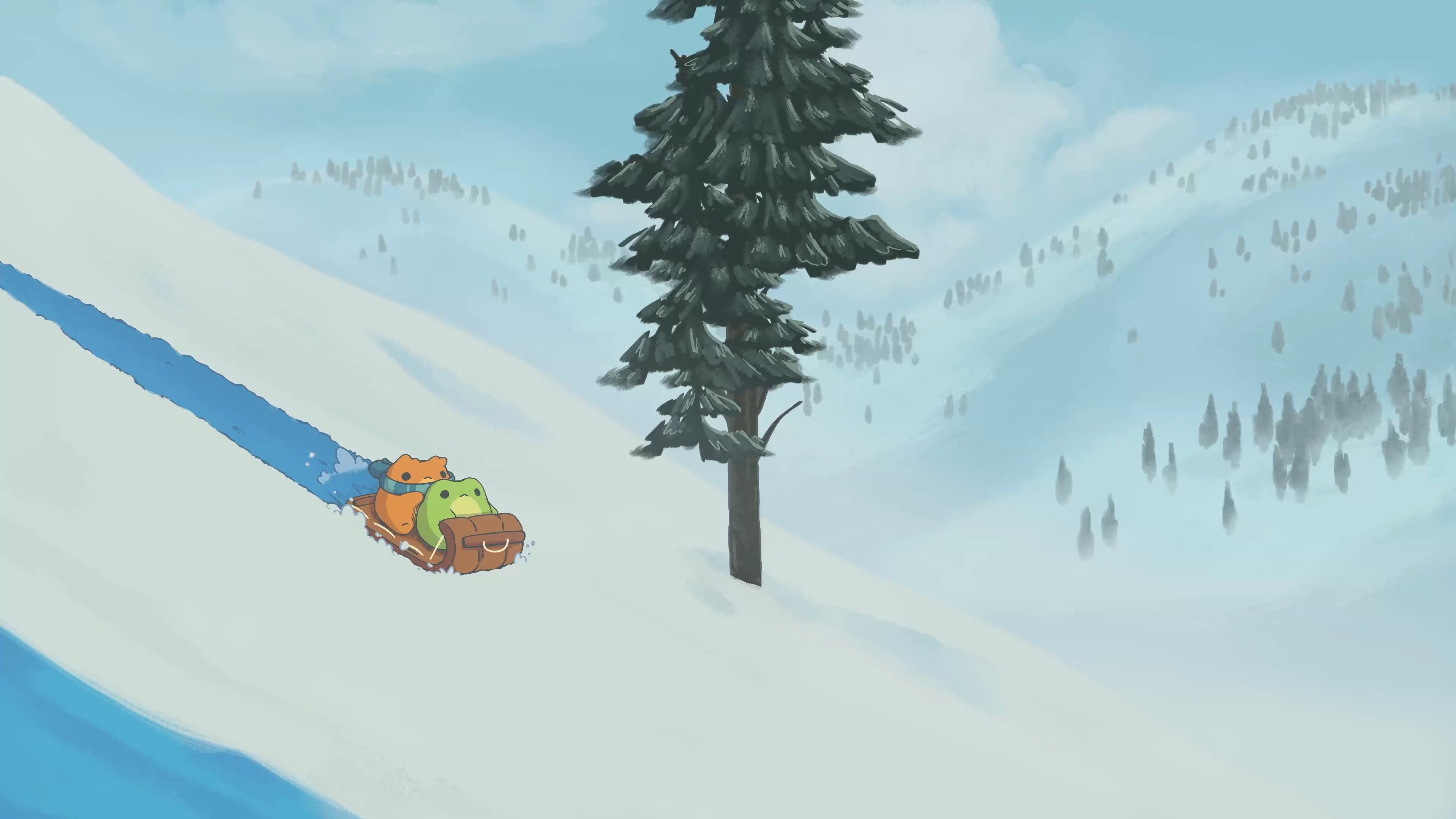 Cute Sledding (ZH Wallpaper)