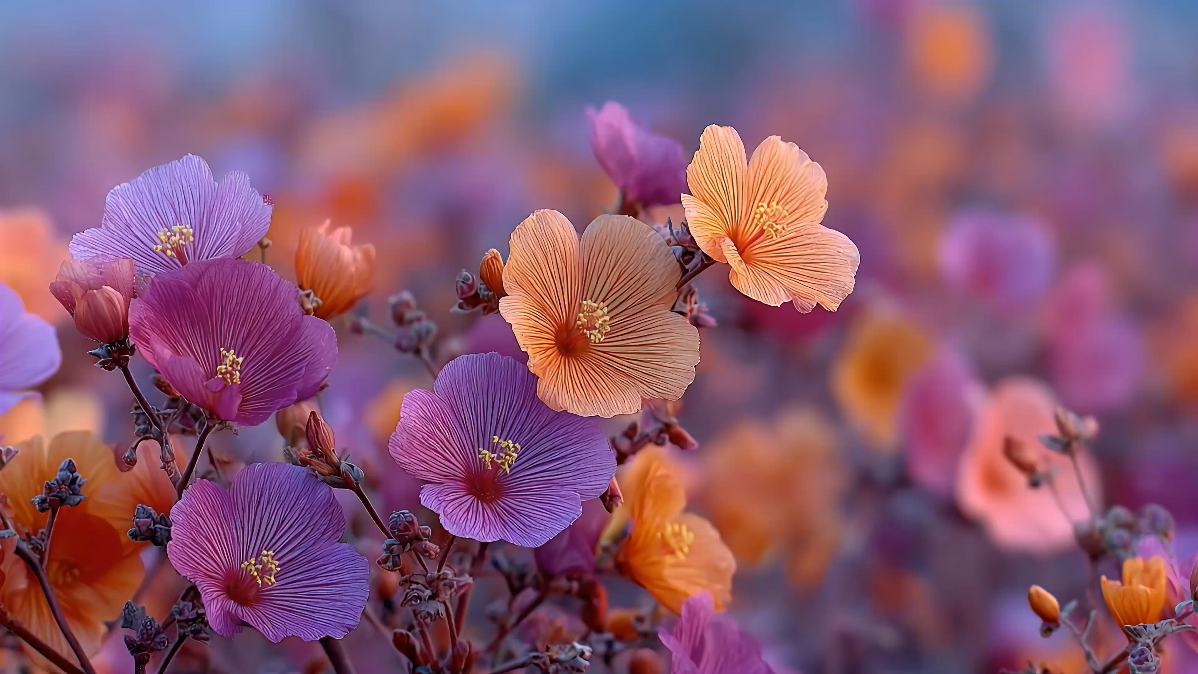 Orange and Purple Flowers (ZH Wallpaper)