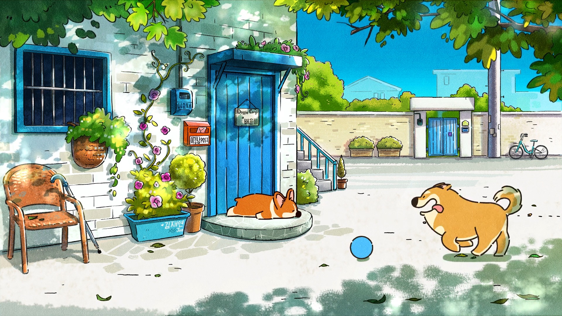 Snoozing Corgi (ZH Wallpaper)