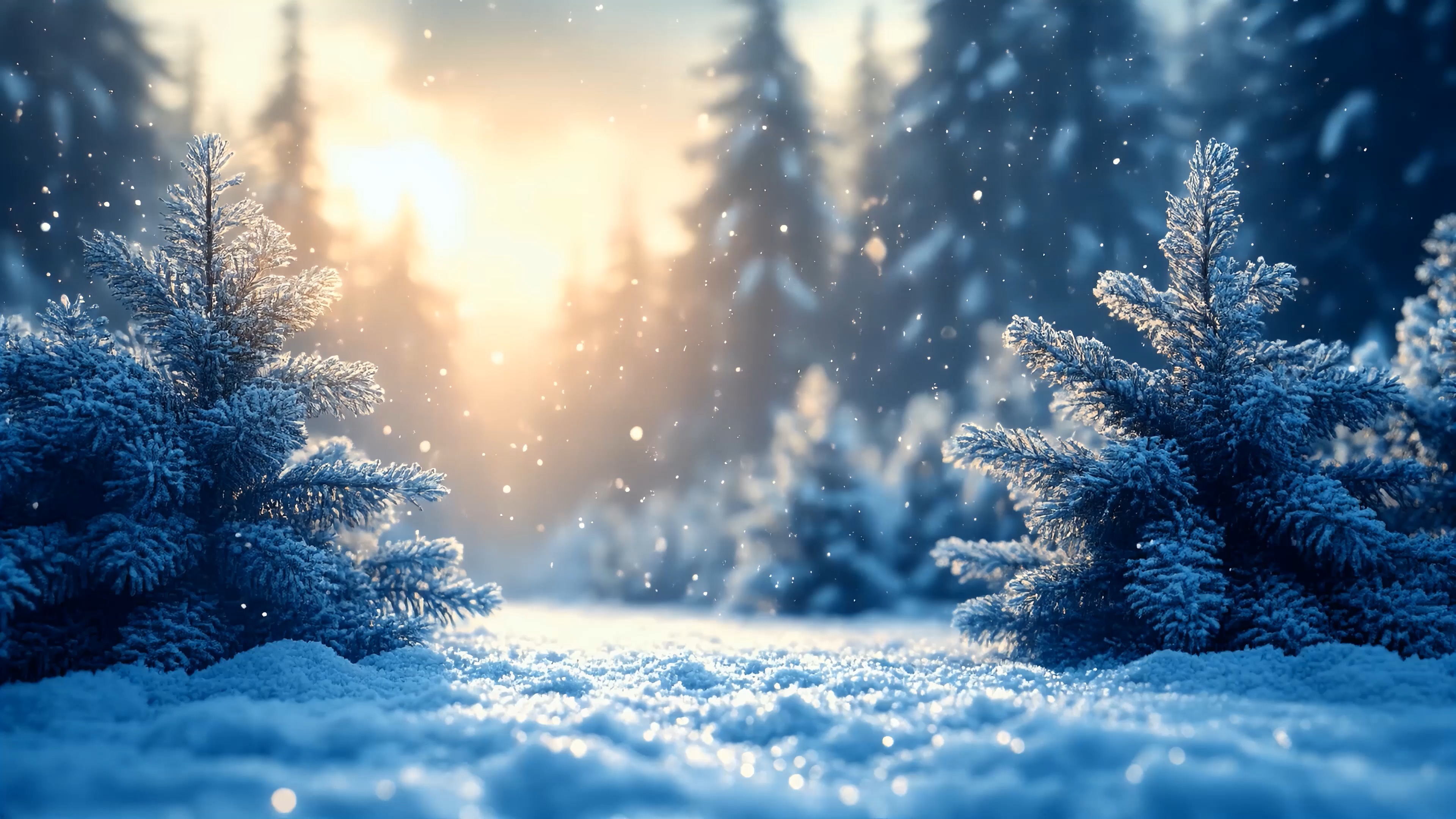 Snow At Sunrise (ZH Wallpaper)