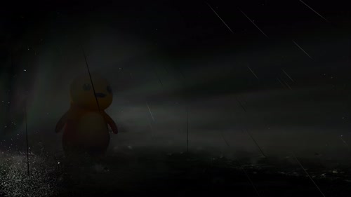 暴雨中的奶龙